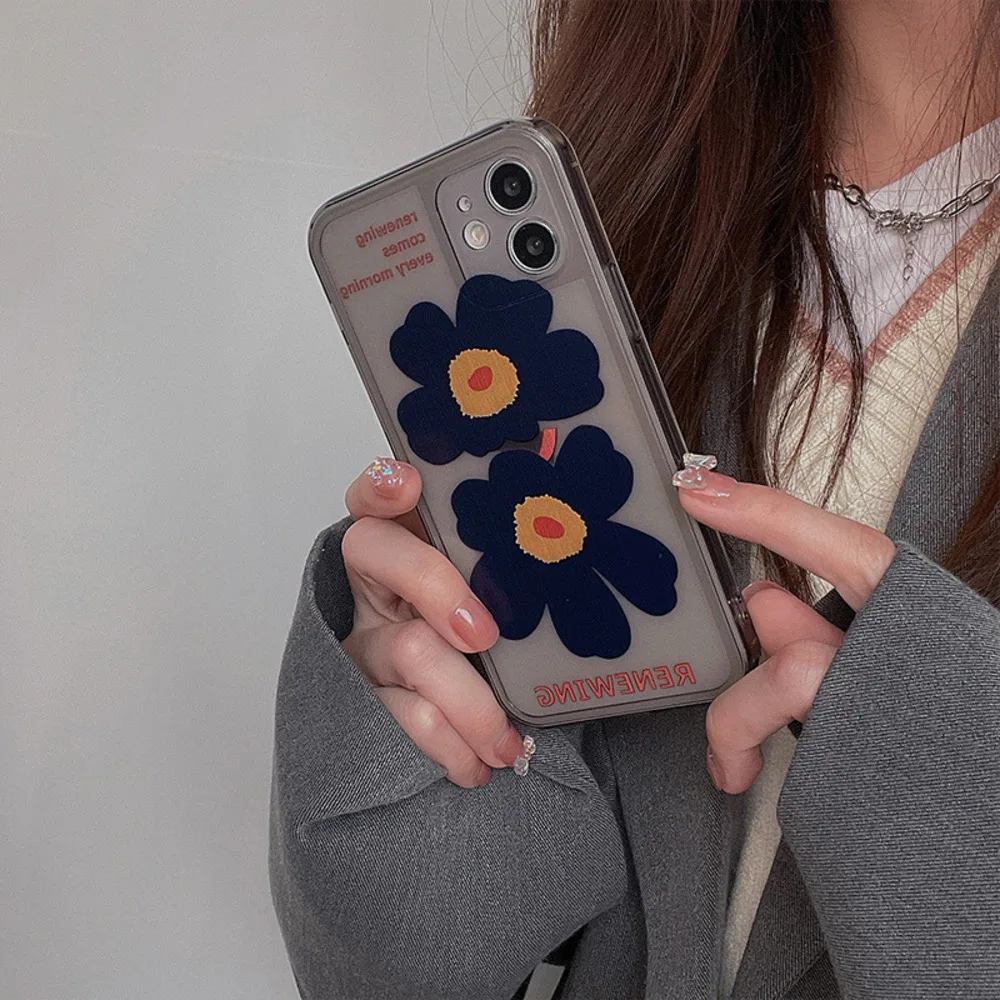Phone Case for Iphone 11 Pro Max Case Iphone 7 Plus Soft Cover Iphone 8 12 Mini 13 Black Flower iphone 11 Pro Max  lifeproof case
