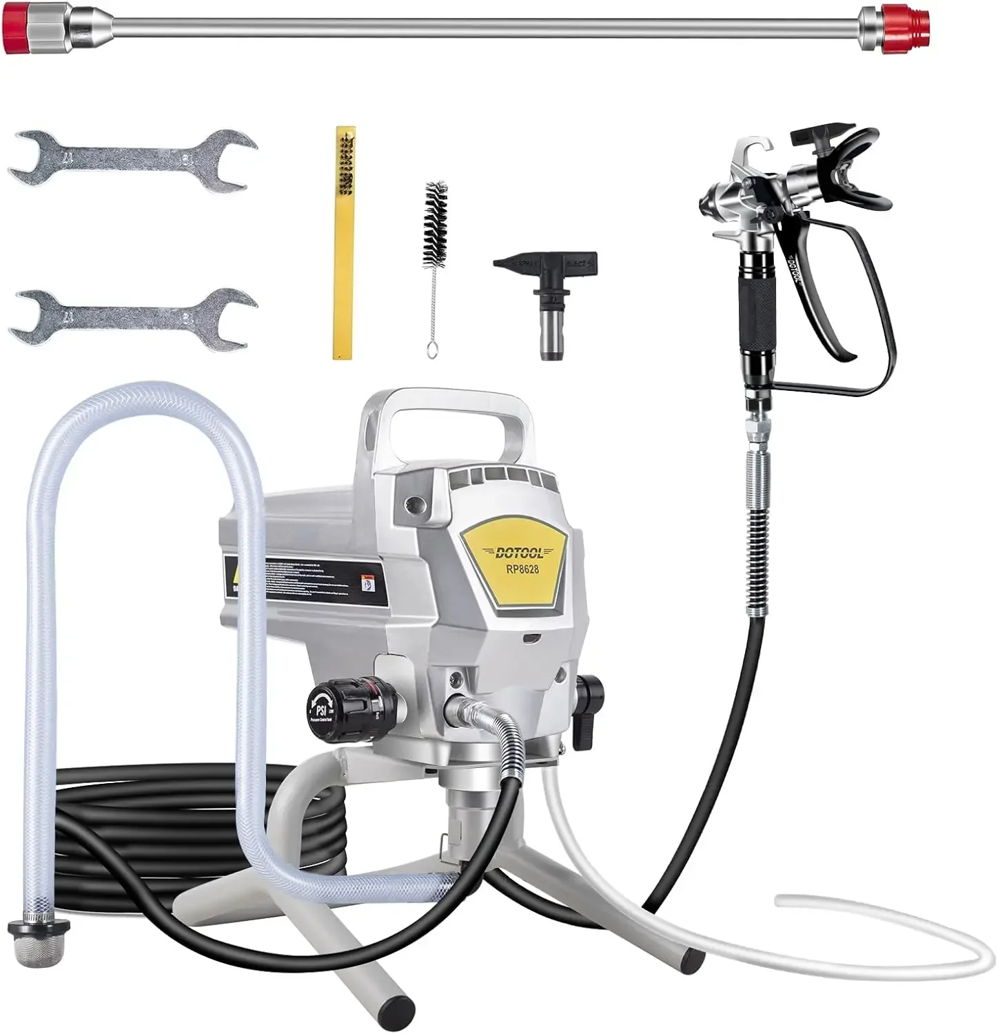 Airless Paint Sprayer,3300PSI High Efficiency Paint Sprayer Gun,Thinning-Free,with Extension Pole Other Accessories,for Home Int