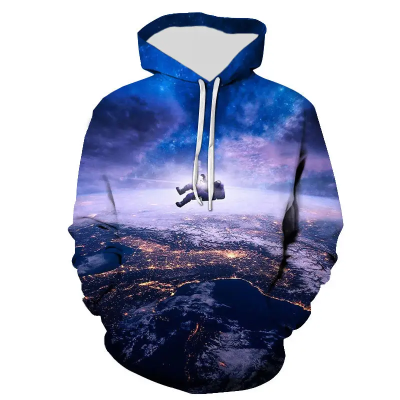 thumbnail image 1 of Sudadera con capucha con estampado de astronauta, universo, espacio, galaxia, para hombres y niños, sudaderas de manga larga, chaqueta genial de gran tamaño para hombre, 1 of 5