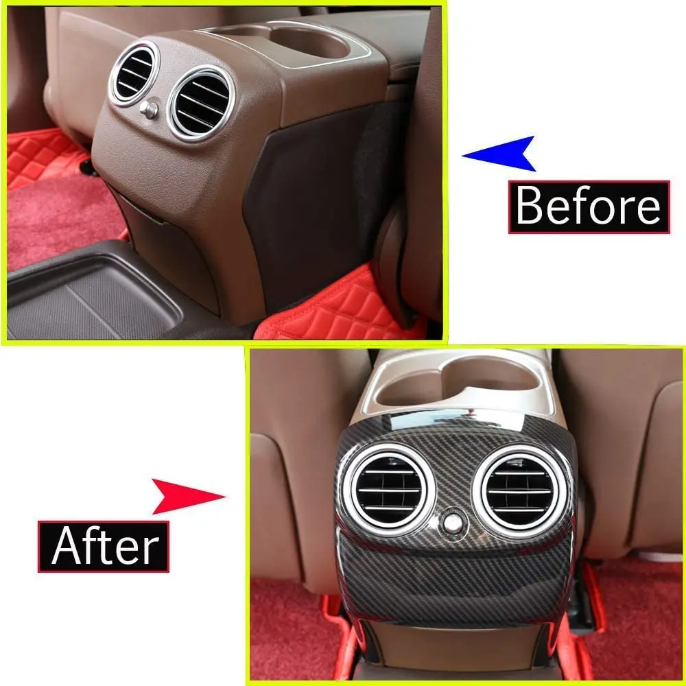Center Armrest Rear Storage Panel Air Conditioning Vent Outlet Decorative Frame Cover Trim For Mercedes Benz E Class W213 16-18