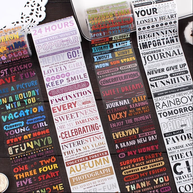 Great Artist Title Series Washi Paper Special Oil PET Crystal Decoration English Text Washi Tape
