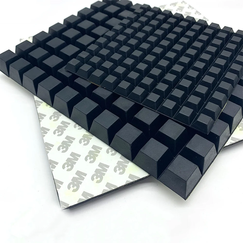 Rubber Furniture Feet Pads Pipe Plugs Adhesive Anti Collision Mat Pipe Inserts 10/20/40Pcs Black Self-Adhesive Rubber Anti-vibration Bumper Pad Square/Round Non-slip Pipe Plug For Home Furniture Accessories