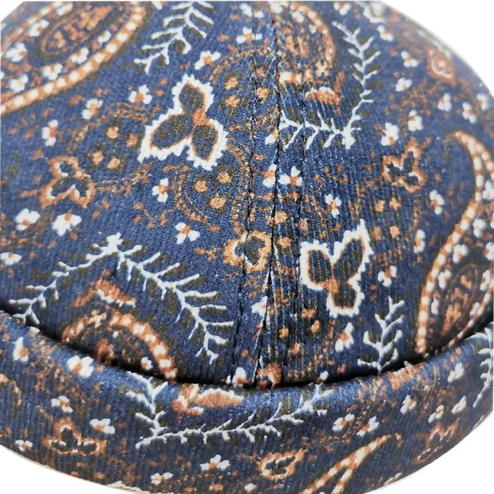 Vintage randlose Mütze, atmungsaktiv, Bohemian-Stil, Beanie-Kappen, Baumwolle, Unisex, verstellbar, Docker-Kappe, für Männer und Frauen, Hip-Hop-Hüte – Detail 4