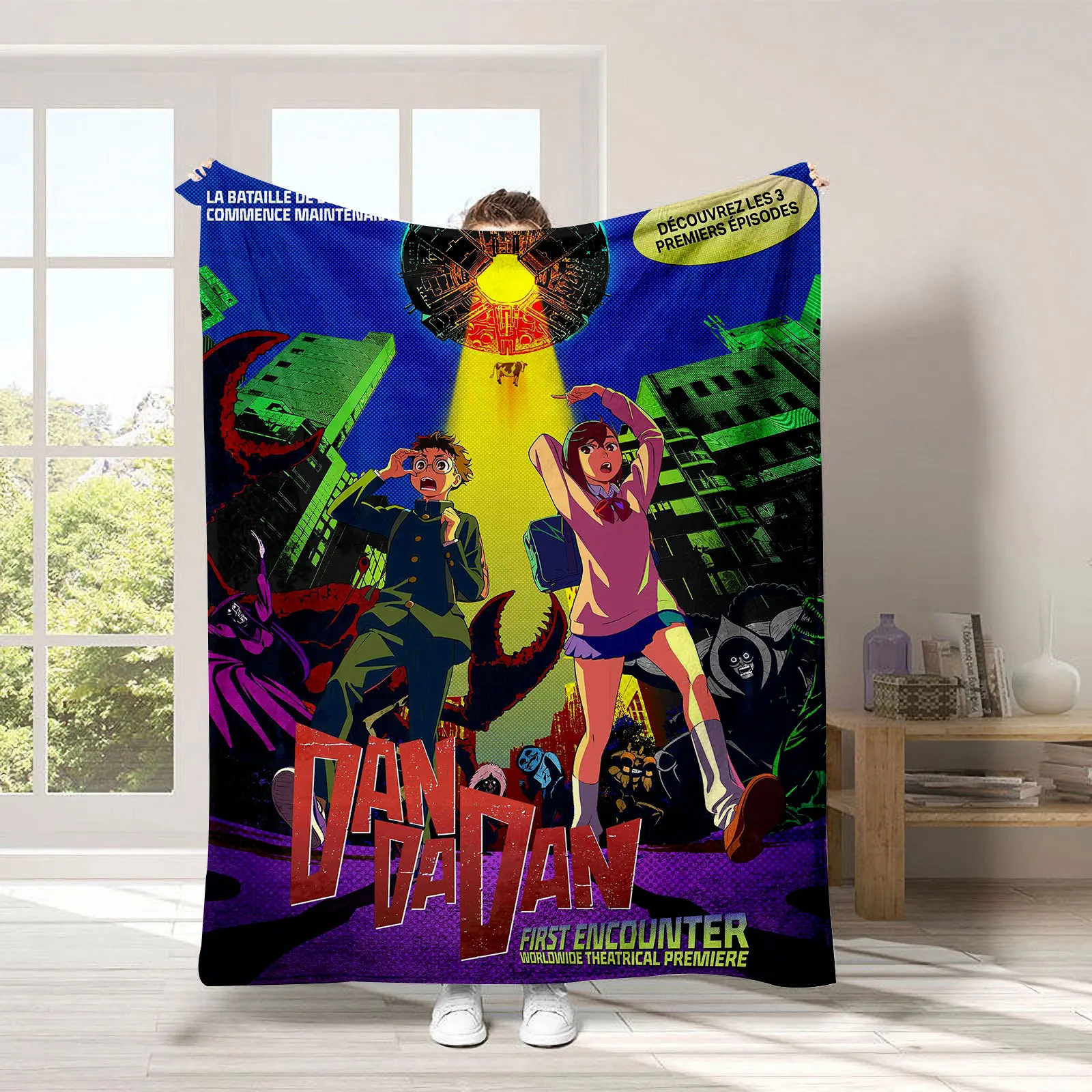 Japanese Anime dandadan Blanket Flannel Throw Blanket for home and decoration Bed Sofa Travel Office Warm Blanket for Winter