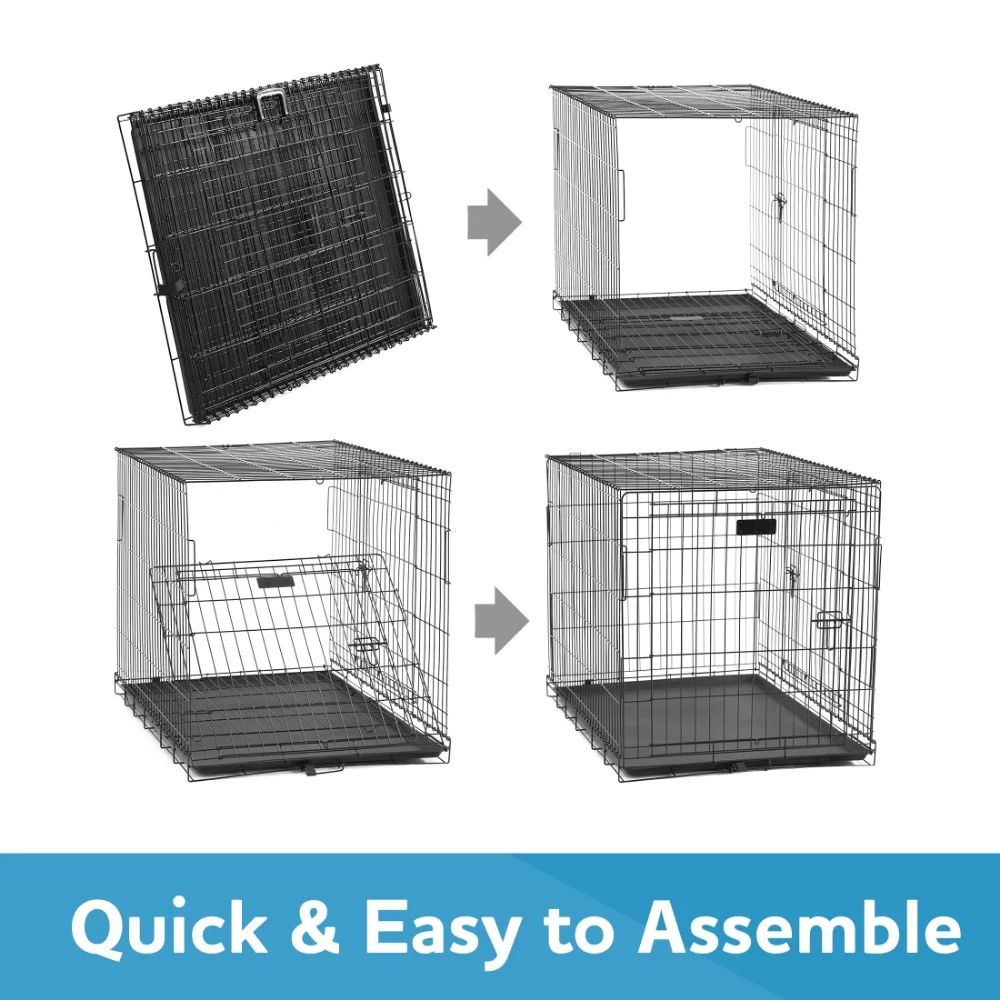 SingleDoor Folding Dog Crate with Divider Clamah