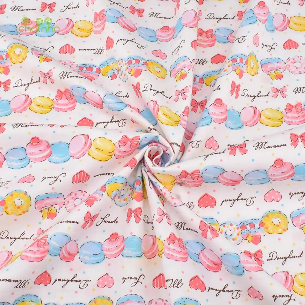 Chainho,Printed Twill Weave Cotton Fabric,Patchwork Cloth,DIY Sewing Quilting Material,Cartoon Series,2 Specification,CC118