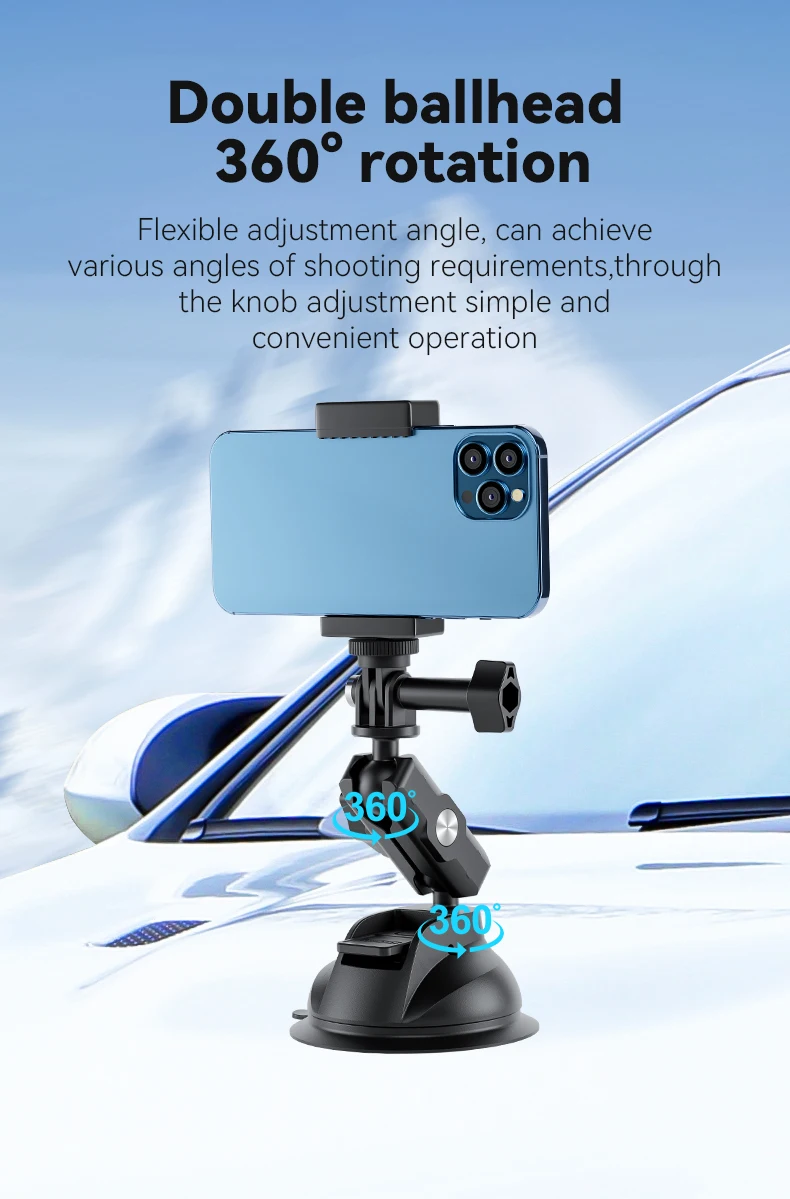 Action Camera Holder Suction Cup For DJI OSMO Action Insta360 Smart Phone Holde
