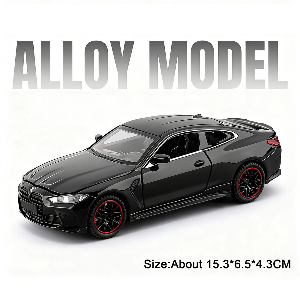 Scale 1:32 M4 X3M Toy Car Model Pull Back Music Light Doors Opened Miniature Vehicle Metal Diecast Models Kids Educational Gifts