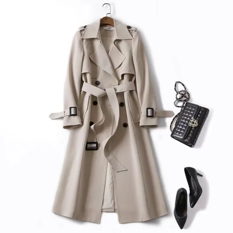 

Vintage Women's Trench Autumn/Winter Jacket Fashion Snowsuit Large Size Female Clothing New Korean Long Sleeve Loose Coats