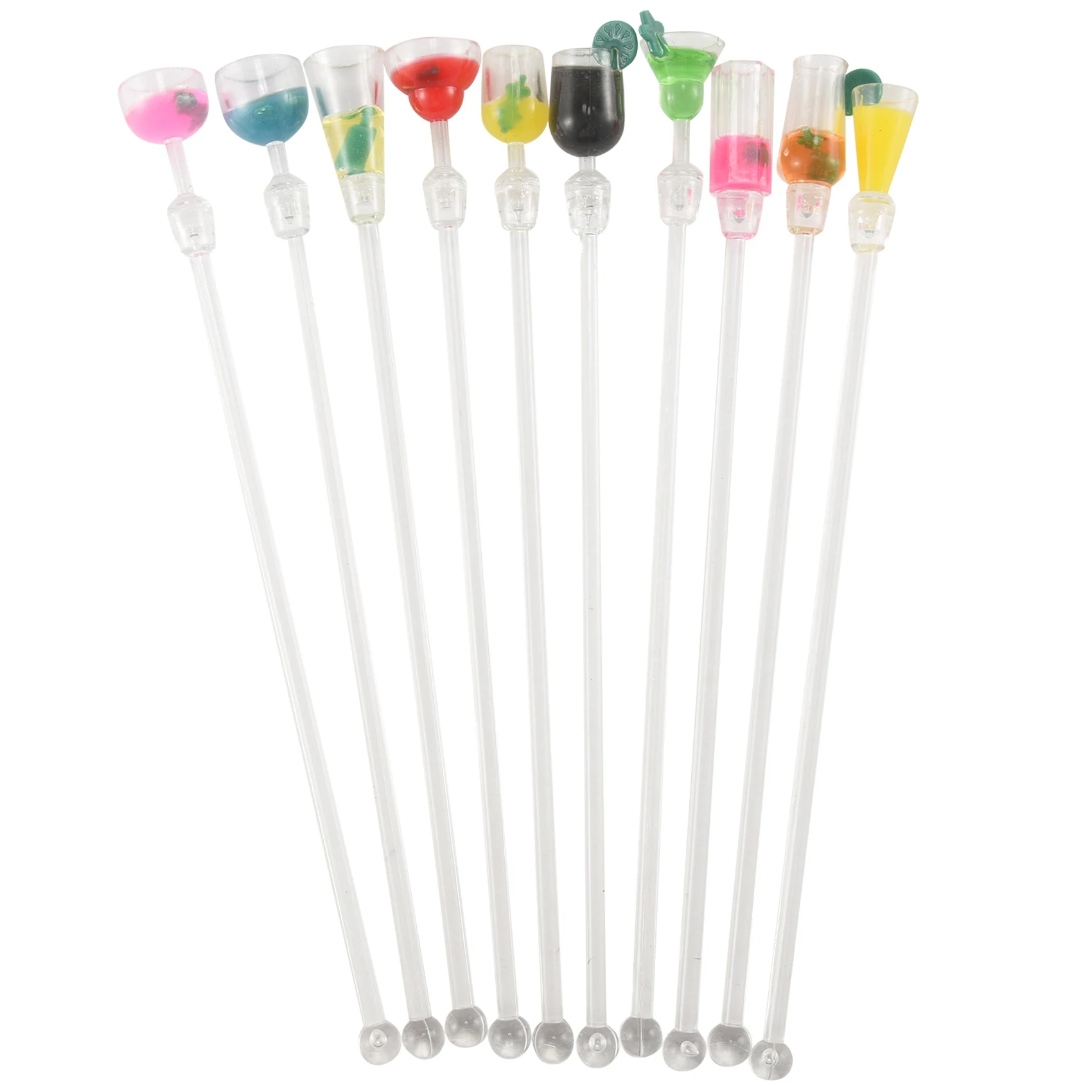 10 Pezzi Cocktail Shaker Drink Mixing Stick Set Acrilico Cocktail Mixer Blender Bar Forniture Swizzle Agitatore