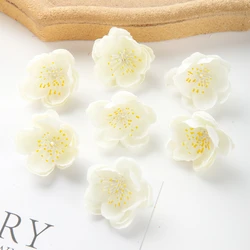 Silk Cherry Blossom Artificial Flowers for Decoration and Crafts, 100 Pieces (WHITE)