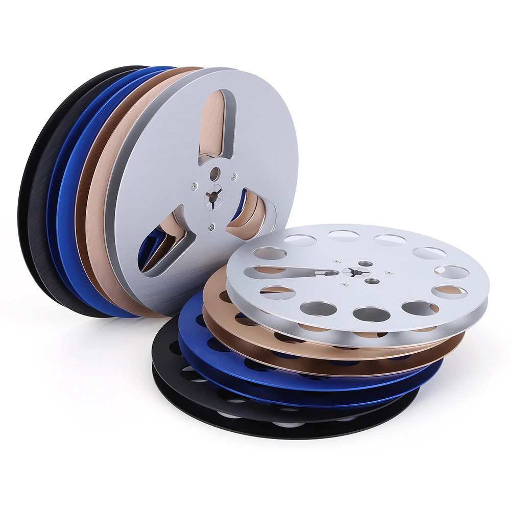 Lioaeust 17,8cm Offene Spule - Leere Aluminium-Rolle Für Tonbandgeräte, 6-Loch, Verschiedene Farben