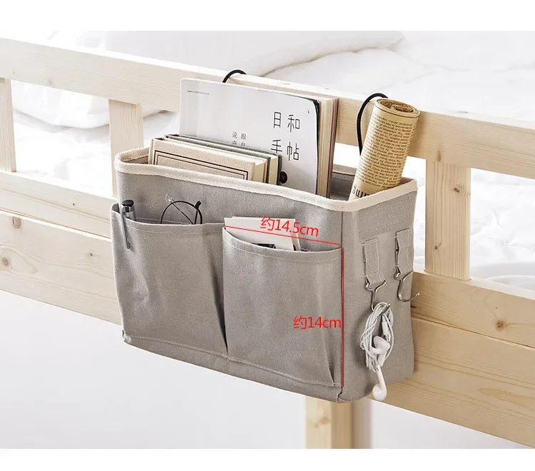 Nacht bett Caddy hängendes Bett Veranstalter Aufbewahrung tasche Tasche für Etagen bett und Krankenhaus betten College Schlafsaal Zimmer Babybett Schienen Camp 4 Tasche – Detail 6