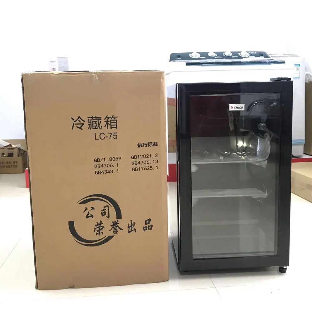 Household refrigerated fresh-keeping cabinet small glass wine storage cabinet commercial vertical freezer refrigerator