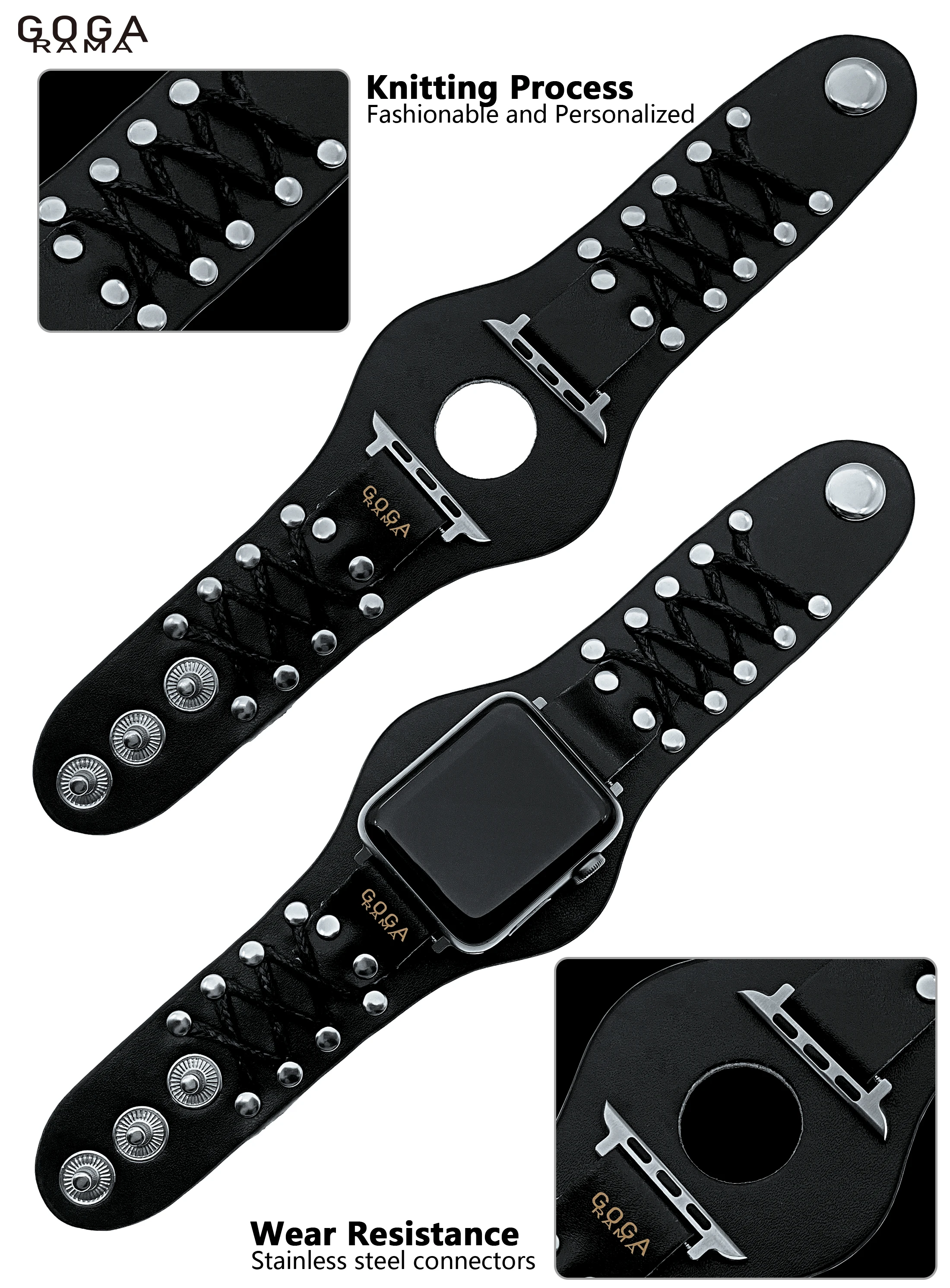 

Ремешок кожаный для Apple Watch Band 49 мм 45 мм 44 мм 42 мм 41 мм 40 мм 38 мм Series 8 3 Se 6 7