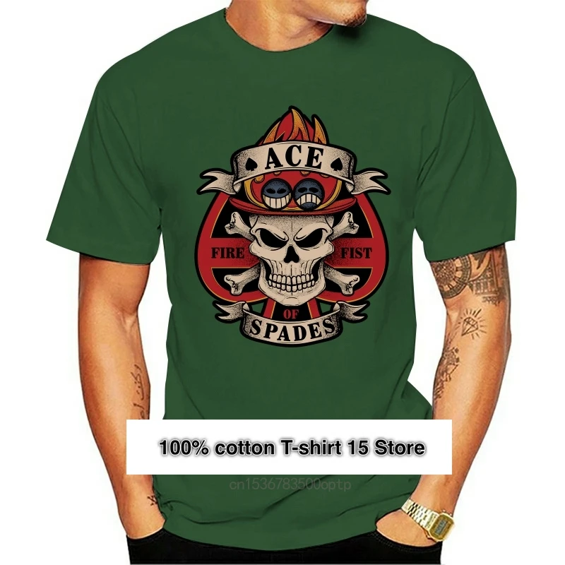 Una Pieza Vanga Pirata Portgas D. Ace Anime Japon Camiseta Negro Rufy Top Cómodos Camiseta