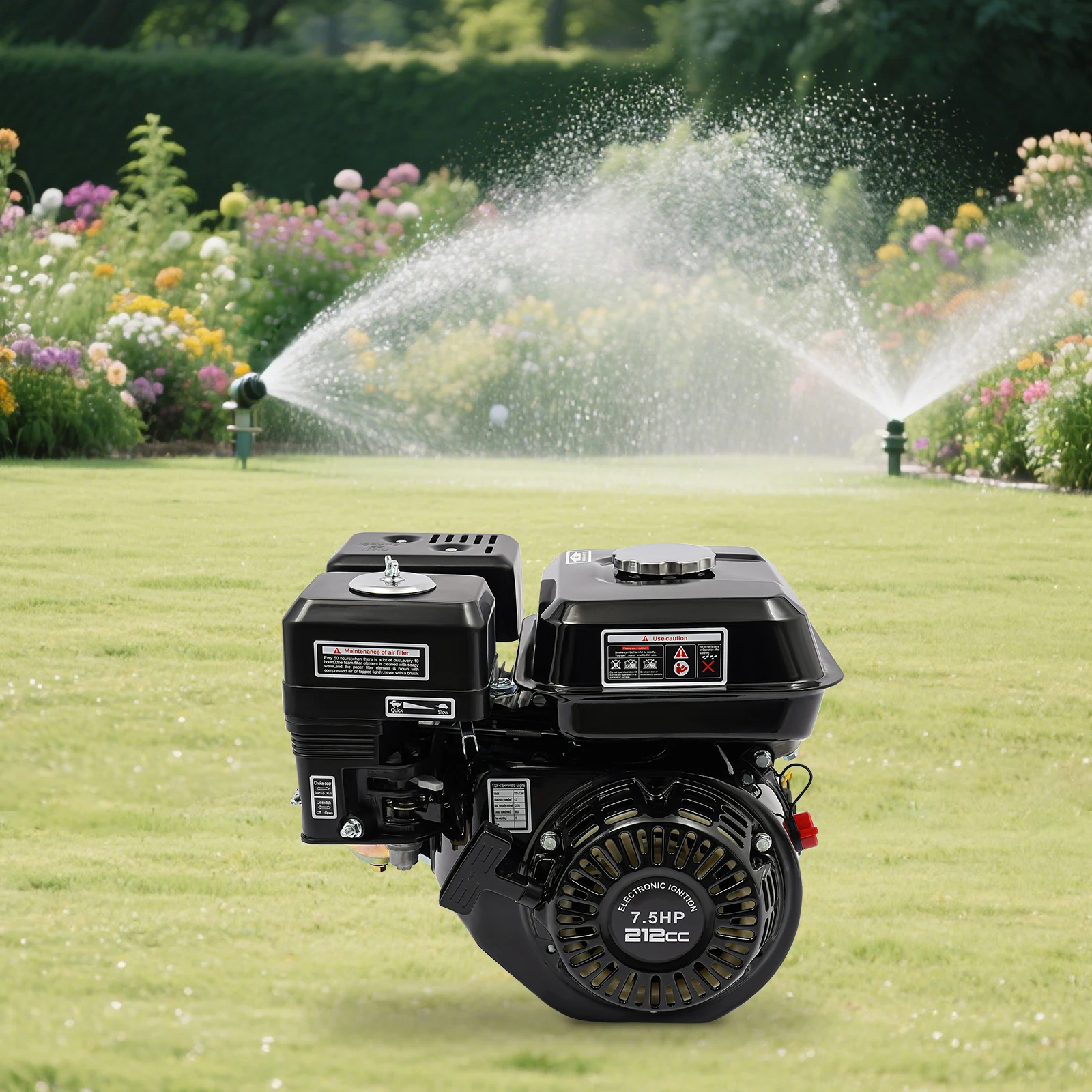 Moteur Essence 7,5 CV 4 Temps OHV Horizontal – 210 Cc – Démarrage Fiable – Pour Génératrice, Motoculteur, Pompe, Karting