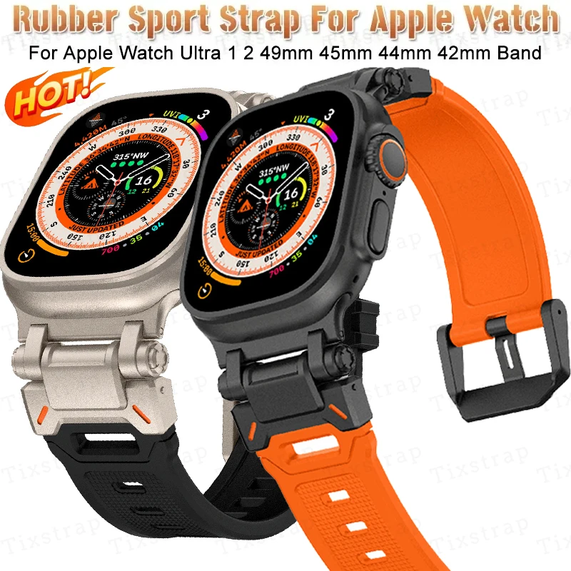 

Силиконовый ремешок для Apple Watch Band Ultra 2 49 мм 45 мм 44 мм 42 мм, спортивный браслет для iWatch Series 9 8 7 6 5 4 3, аксессуары для браслета