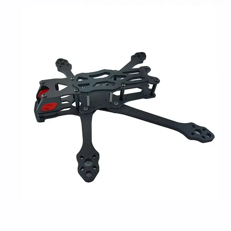 Châssis SoloGood APEX EVO 5 pouces pour DJI O3, angle montrant les bras en carbone et le support de caméra