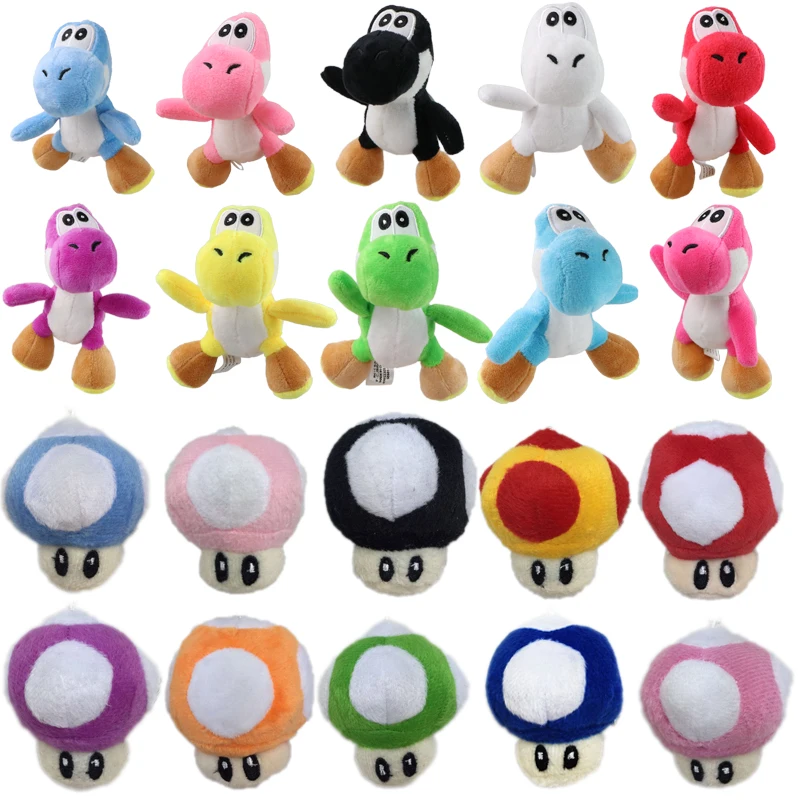 20 Styles Yoshi Mushroom Mario Plush Toys Doll Keychain Kawaii Cute Soft Stuffed Anime Game Dragon Plushie Accessories