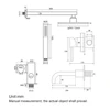 Shower Faucet Set Shower System Bathtub Faucet Set Bath Mixer Tap Bathroom Rainfall Head Shower Hot And Cold Kit In 3 Ways 3