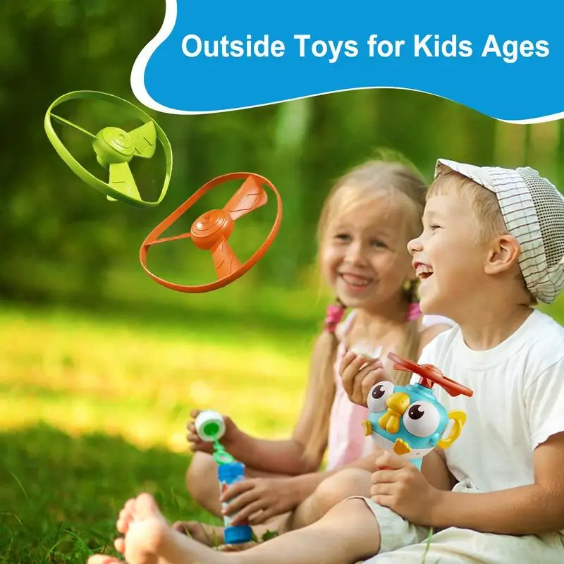 Flying Saucer For Kids Family Fun Backyard Games Launch Playset Interactive Catching Outdoor Toys With Spinners Sports Outside