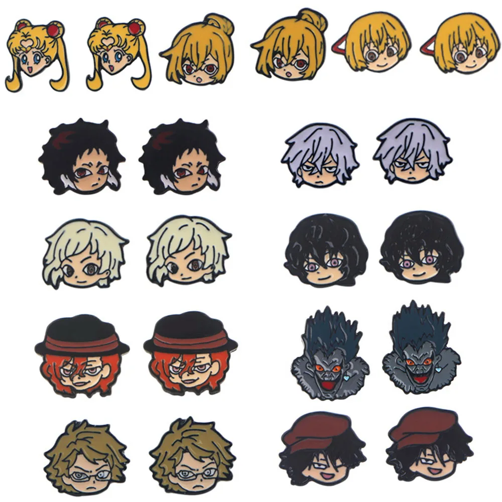 Bungo Stray Dogs Earrings Women Anime Death Ear Stud Alloy Nakajima Atsushi dazai osamu Cute Gift |