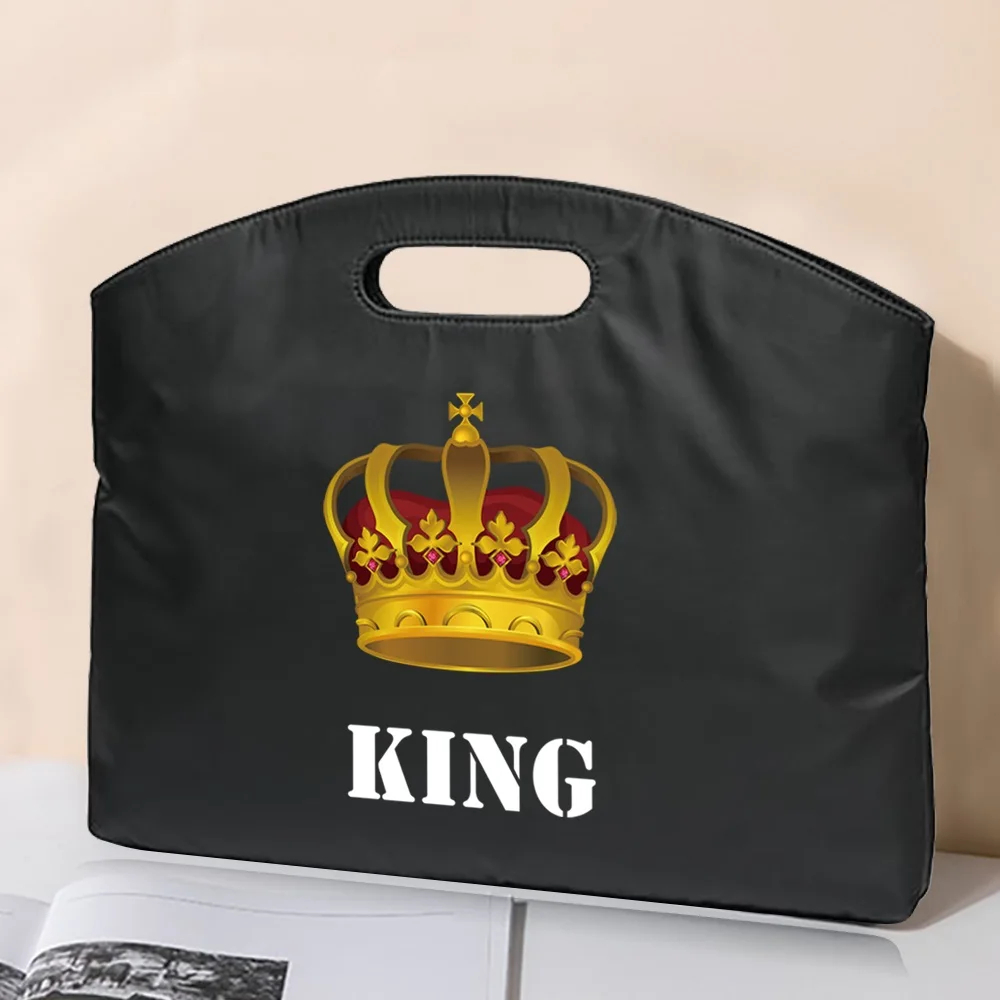 Briefcase Portable Business Document Bag Laptop A4 Office Large Capacity King Print Handbag Information Bag Briefcase Meeting