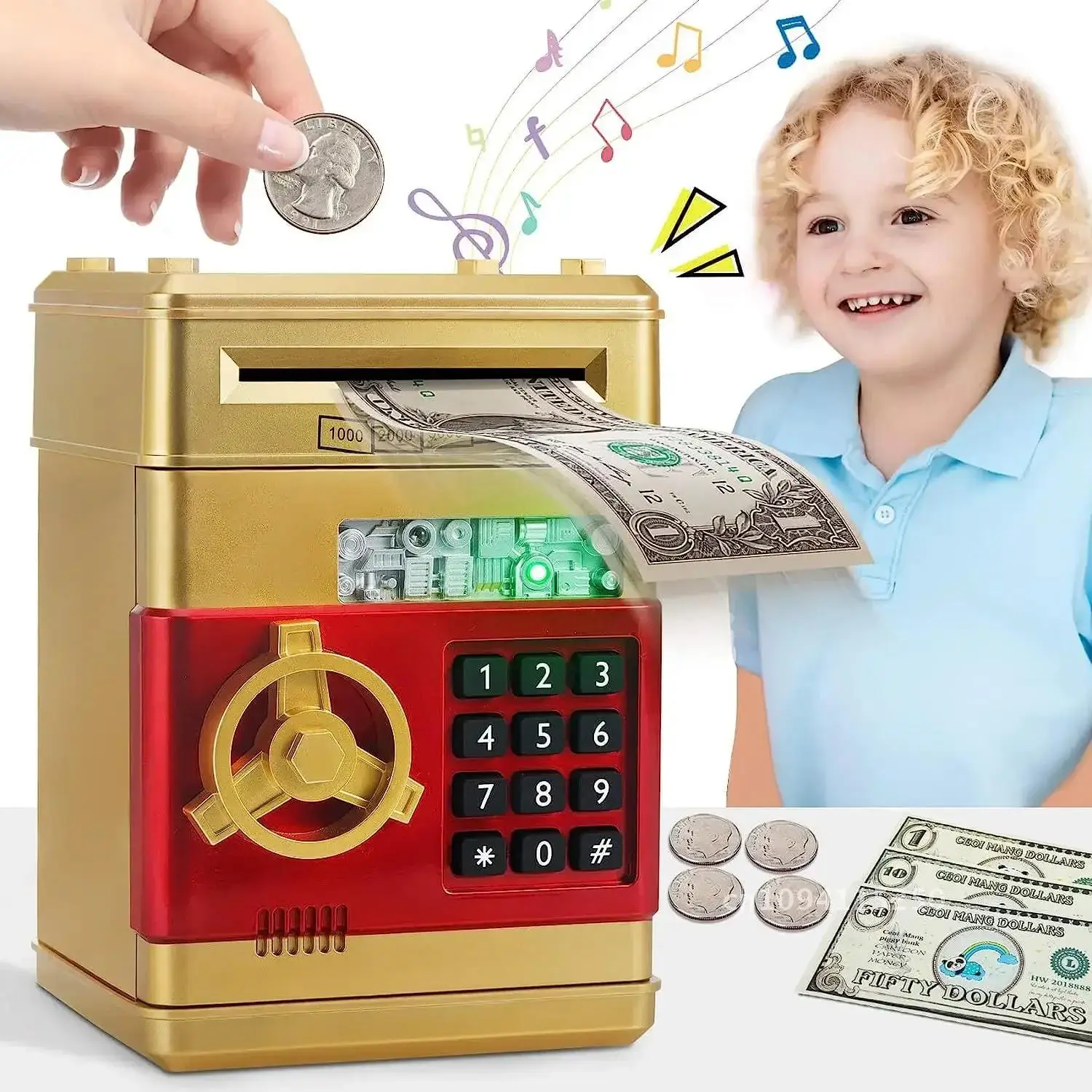 Child Gift Electronic Bank Money Box Coins Cash Saving Lock Safe Mini Piggy Code Box Money Automatic Counter Password