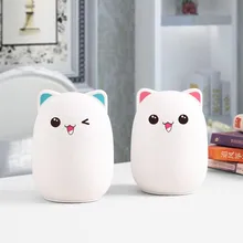 

Bear LED Night Light Touch Sensor Remote Control RGB Dimmable USB Rechargeable Cartoon Silicone Lamp for Children Kids Baby Gift