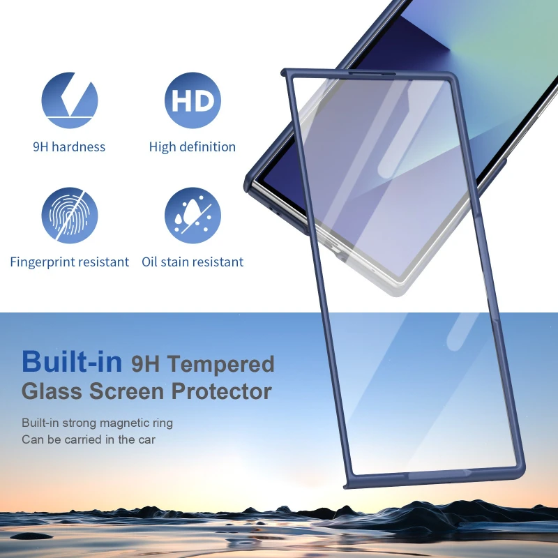Premium Magnetic Hinge Protective Case with Screen Protector
