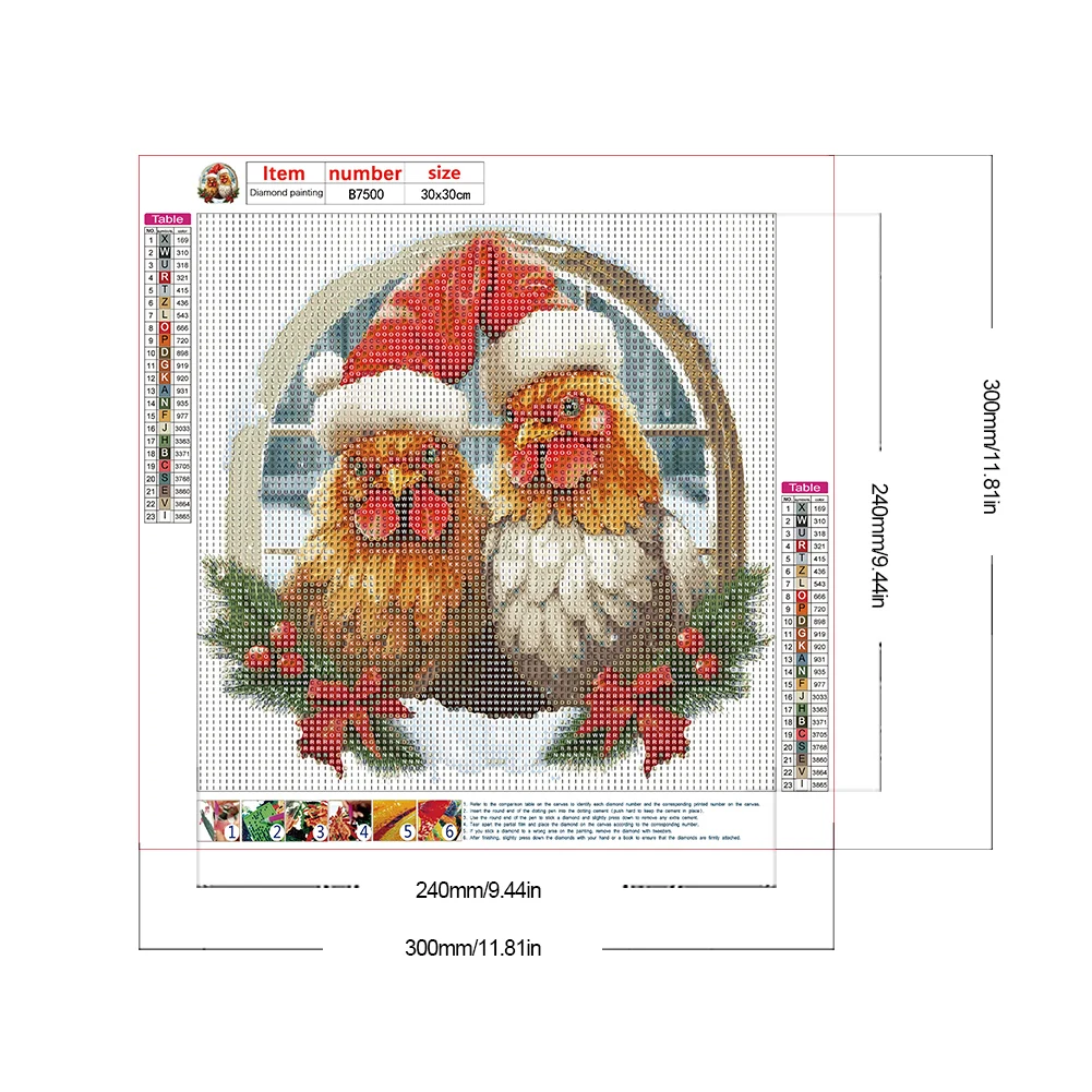 Pink Santa Claus 30*30cm(canvas) special shaped drill diamond painting