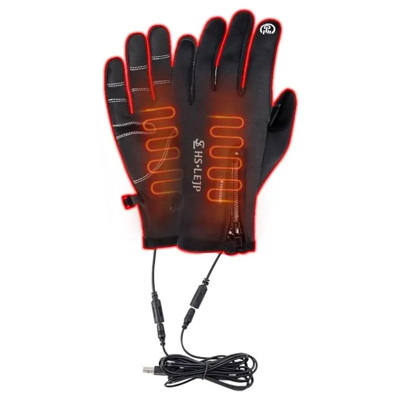 

Велосипедные перчатки с USB-подогревом, зимние теплые велосипедные перчатки с сенсорным экраном, ветрозащитная электрическая грелка для рук, для велоспорта, для активного отдыха, походов
