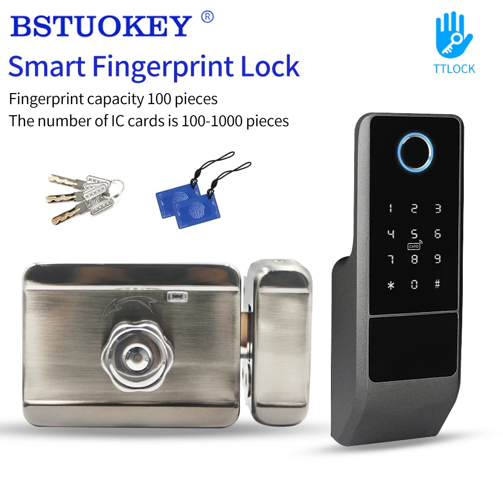 IP 65 Waterproof Bluetooth TTlock Fingerprint Door Lock APP Open Smart