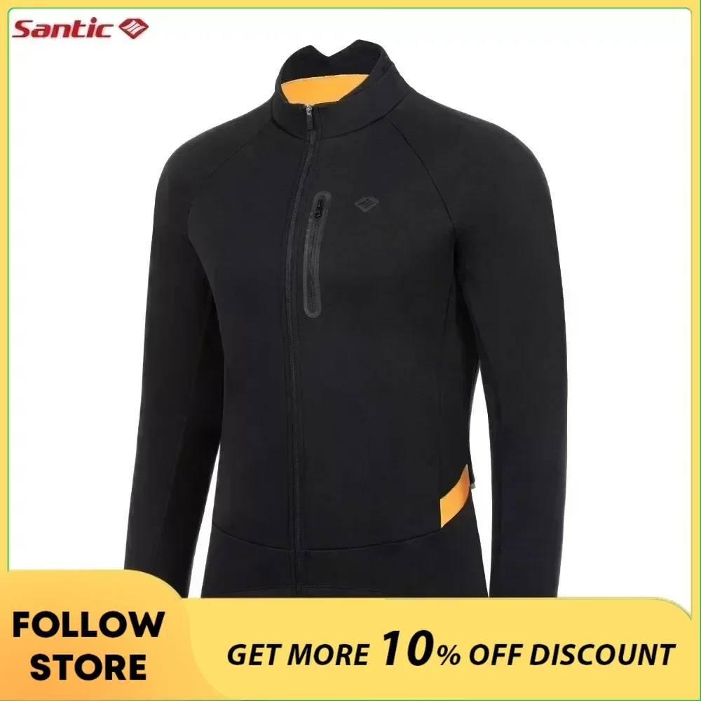 Cycling Jacket Cycling Clothes Santic Men Cycling Jackets Winter Outdoor Bicycle Coat Windproof Plus Velvet Thicken Protective Tops MTB Asian Size