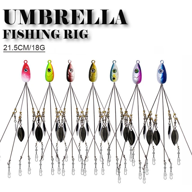 Rosewood Umbrella Rigs 5 Arms Fishing Rigs For Bass Bait Lure Bait Rigs  Salwater Stripers Swim Bait Boat Trolling Fishing Tackle - AliExpress