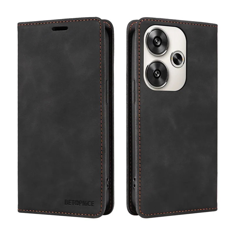 Anti-theft Phone Case For Xiaomi Poco F6 M6 C61 C65 X6 PocoM6 Pro 4G F6Pro 5G Wallet Flip Card Holder Business Leather Cover phone case leather phone case leather wallet case leather case