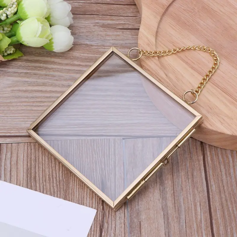 Antique bronze gift hanging picture picture glass metal frame vintage free holder hanging frames home decor gift photo frame art frames