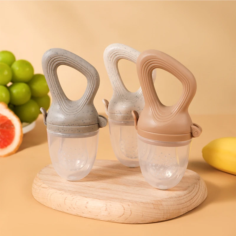 Baby Fresh Fruit Food Feeder with Lid BPA Free Silicone Baby Mesh Feeders for Infant Fruit Pacifier Nibbler Toddler Teething Toy