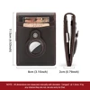 Genuine Leather Slim Money Clip for Men with AirTag Cover RFID Card Holder with ID Window Slim Short Male Billfold  Cash Holder 4