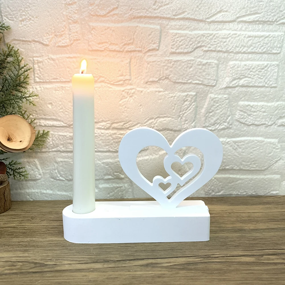 Love Series Hollow Love Plaster Decoration Mold DIY Handmade Heart Shape Candle Gypsum Silicone Mold Valentine\'s Day Gift Decor