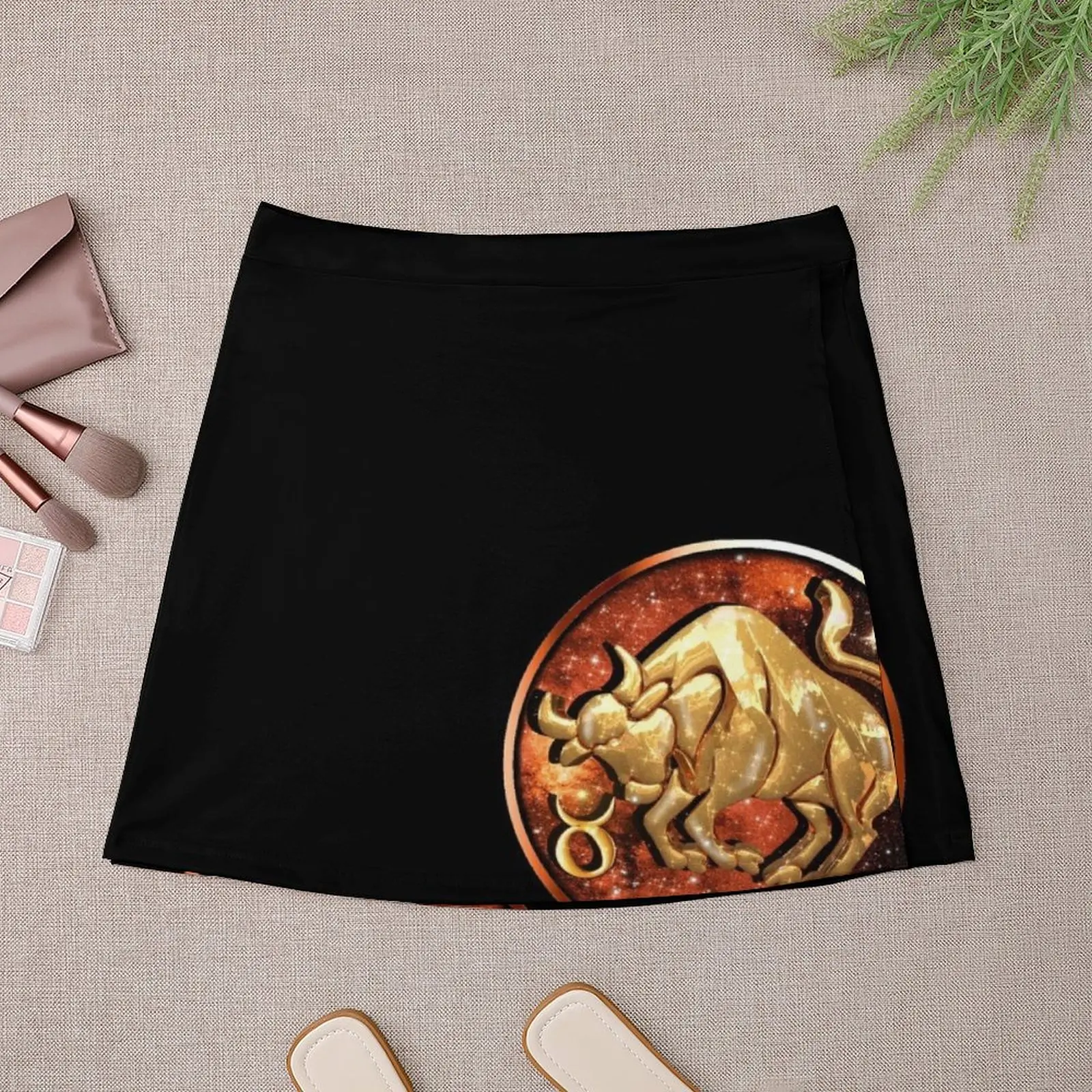 Zodiac Taurus Orange Galaxy Astrology Mini Skirt Clothes for summer skirts for women japanese kawaii clothes novelty in clothes