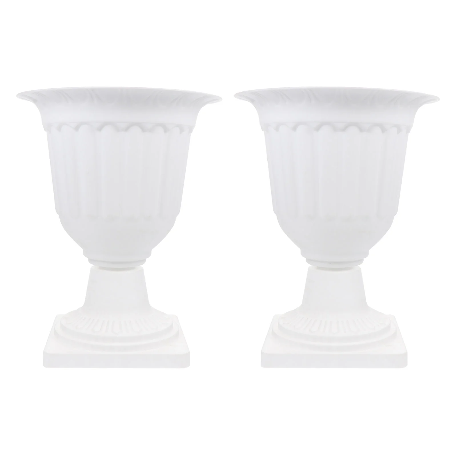 

Vaguelly Urn Flower Pots Tall Planter White Grecian Decorative Traditional Front Porch Garden