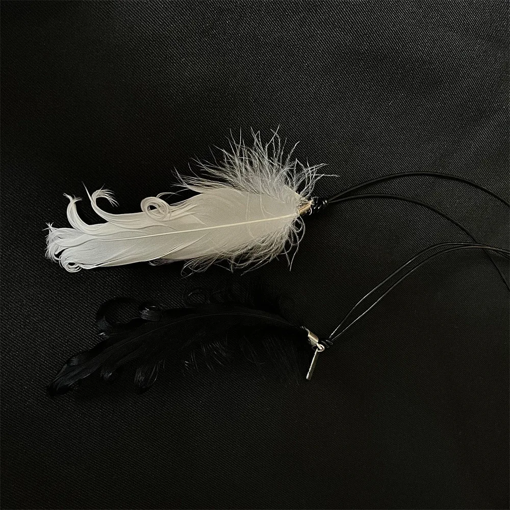 Handmade feather design retro necklace