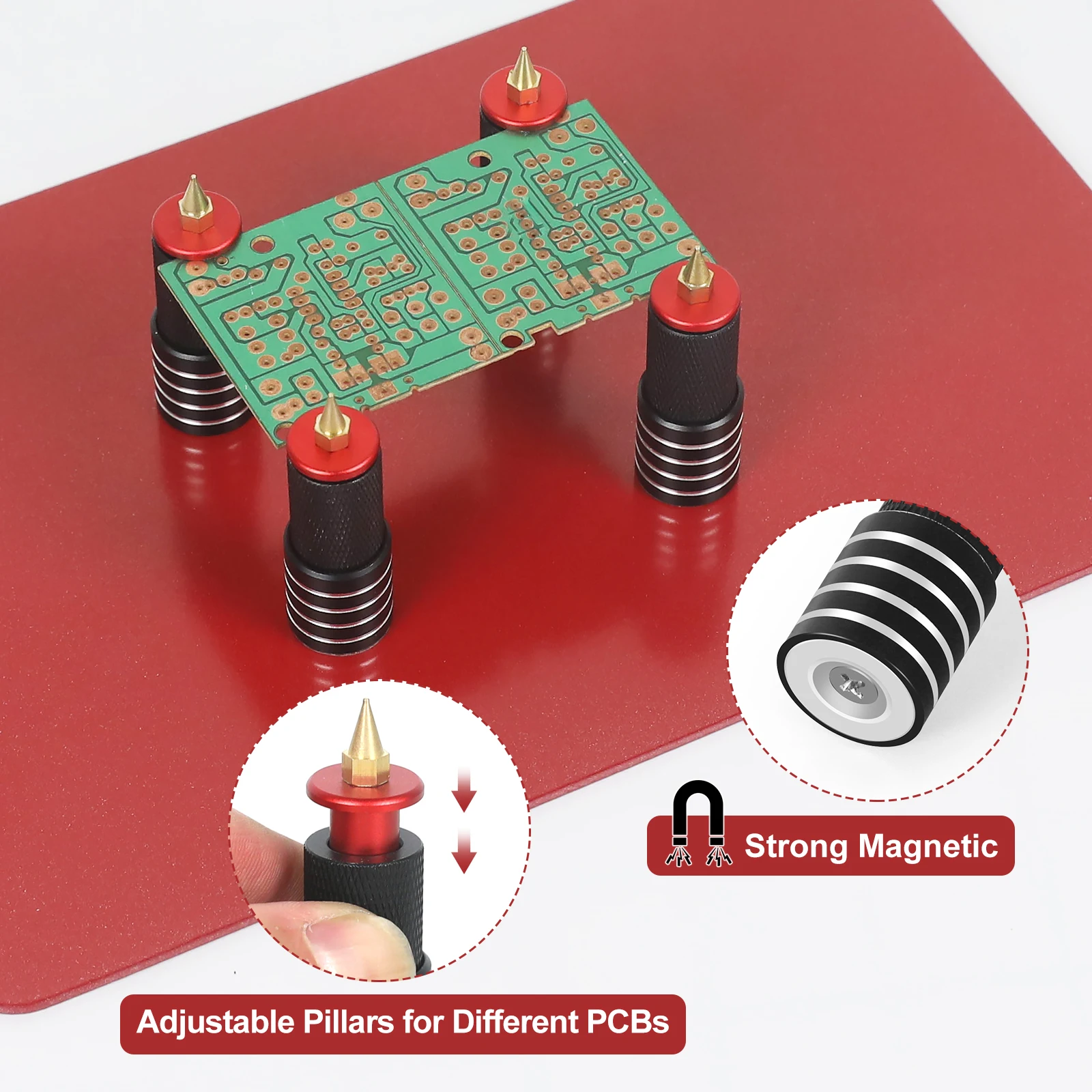 NEWACALOX Magnetic PCB Board Fixed Clip Flexible Arm Welding Auxiliary Tool Soldering Third Hand Welding Positioner Holder soldering helping hands