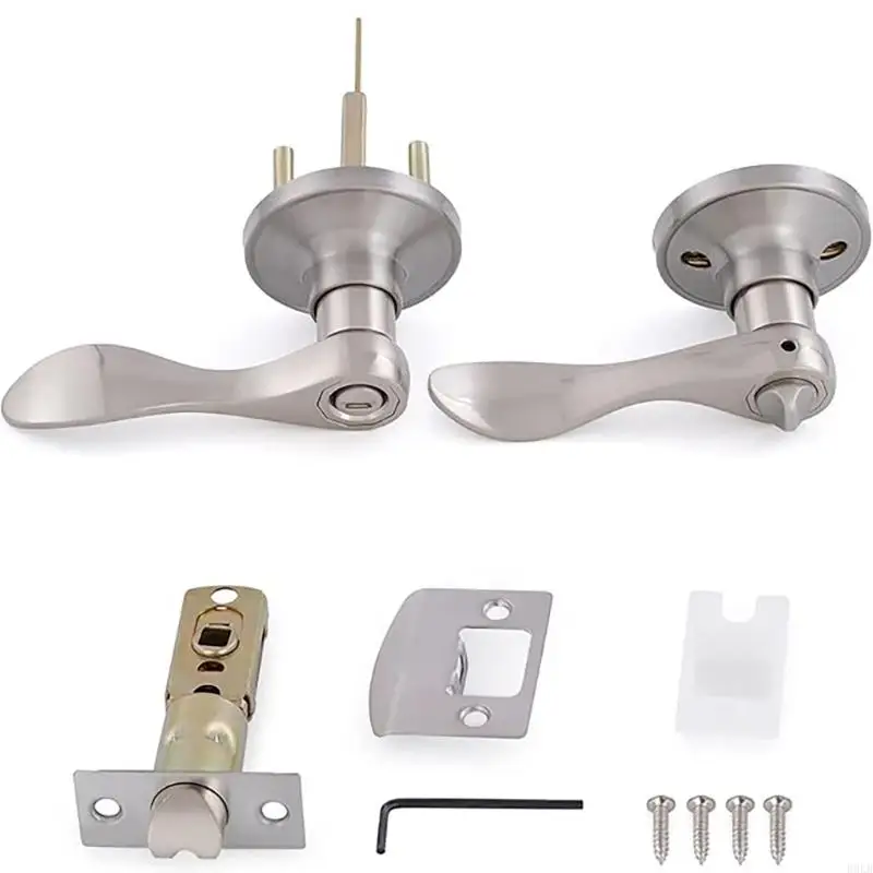 B0KB Door Handle Set with Keyed Entry Function Reversible Door Levers Lock for Home