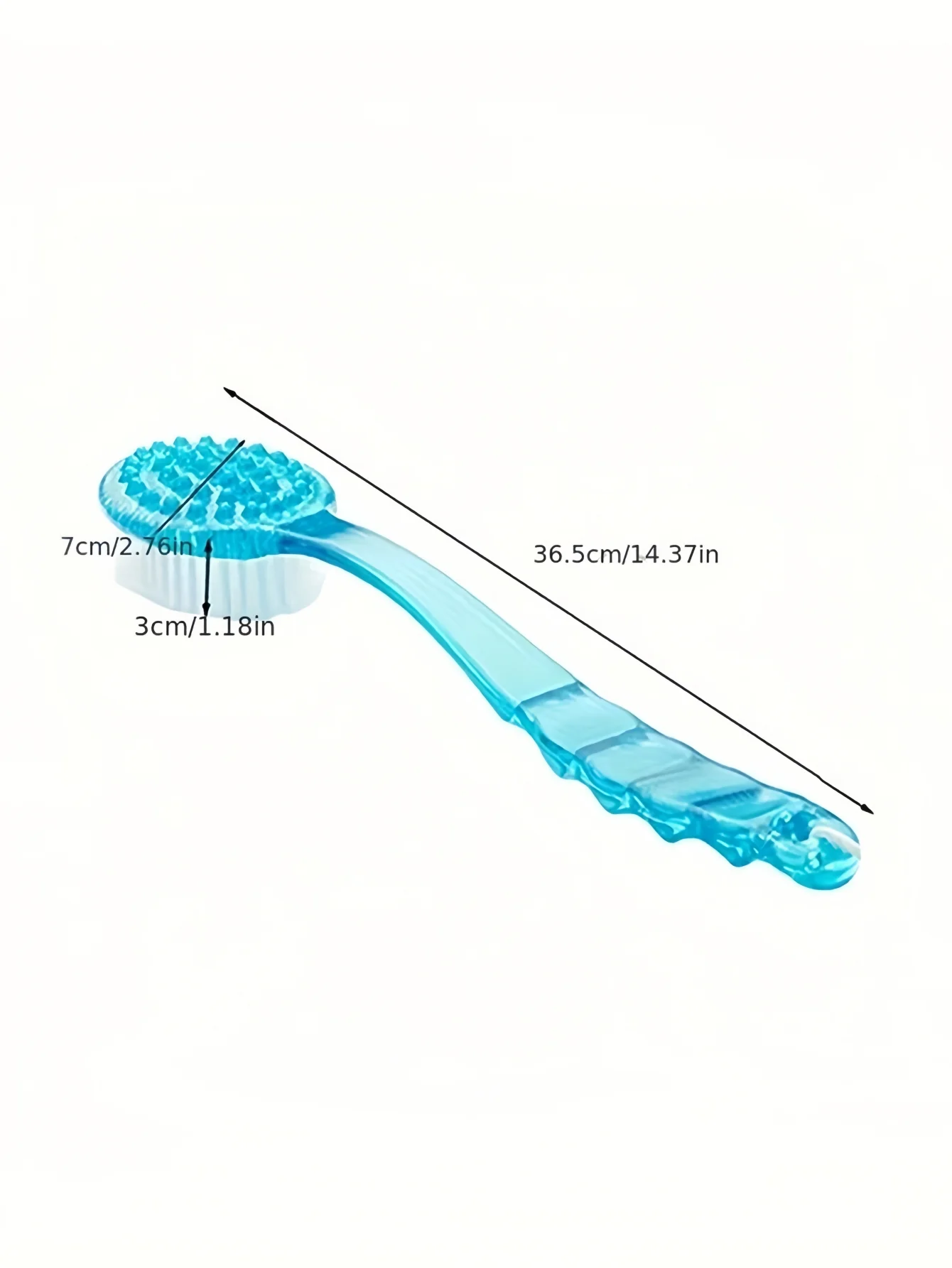 1Pc, bathtub brush with long handle, shower brush with backward exfoliation, body and foot long hair brush (blue, red, green) 4