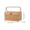 1Pc Bamboo Basket Woven Storage Kitchen Shopping Harvesting Container Dry Goods Household Gardening Baskets Handheld Fruits Egg 5
