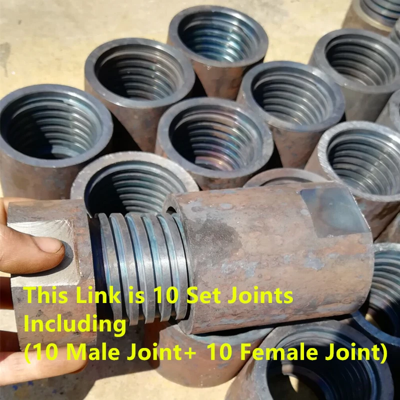 10 Sets Drill Pipe Joint Taper Thread Joints Spiral Drill Stem Joint of