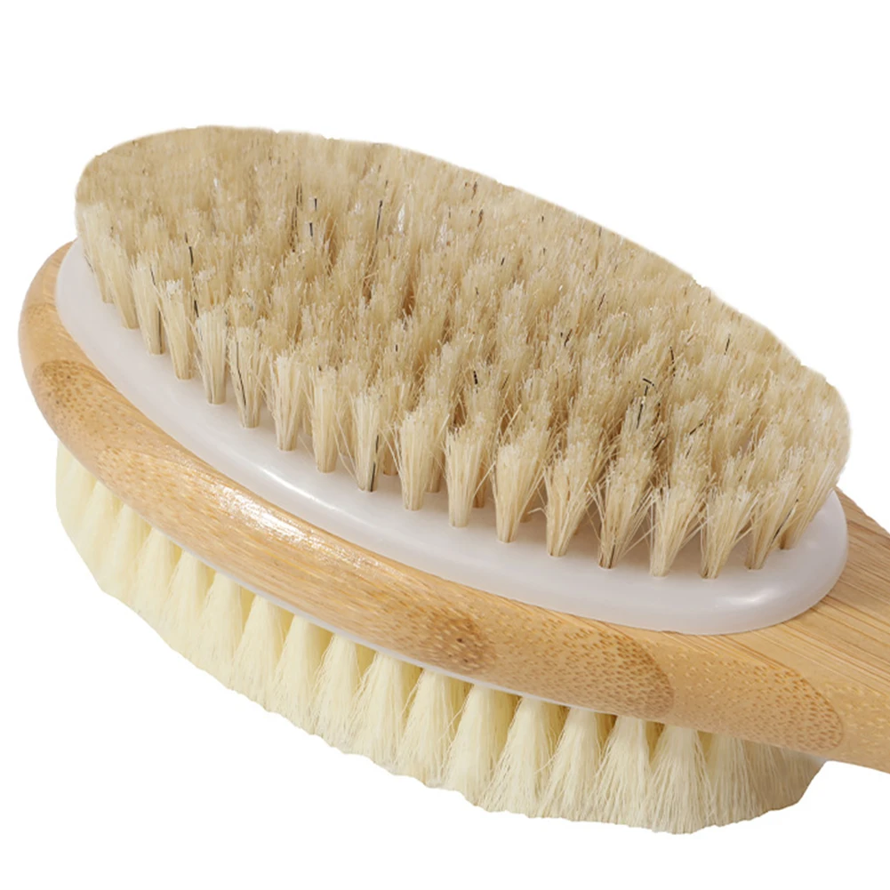 Long Handle Soft Bristles Shower Brush Dry Skin Exfoliating Double-sided Bath Back Massage Brush Skin Care Cleaning Tool 4